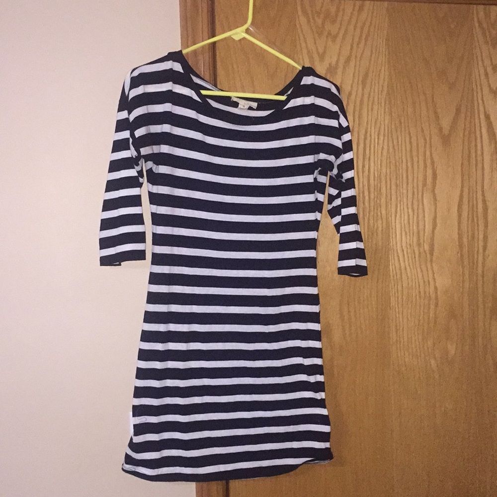 Black and white striped dress